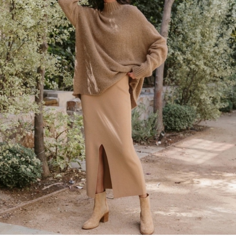 Jenni Kayne Ludlow Skirt Dark Camel - Picture 2 of 11